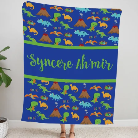 Personalized Dinosaur Blanket - Awesome Gift for Baby - Dinosaur Baby Blanket