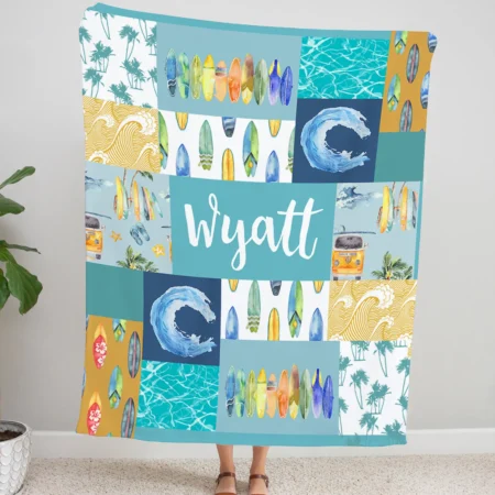 Personalized Surfing Blanket Gift for Baby - Surfing Baby Blanket