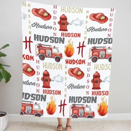 Personalized Firefighter Blanket Gift for Baby - Firefighter Baby Blanket