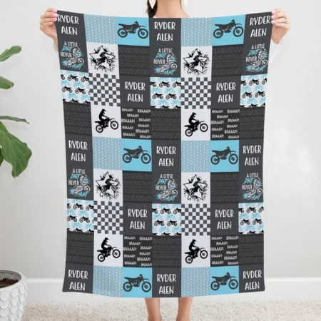 Personalized Motocross Blanket Gift for Baby - Motocross Baby Blanket