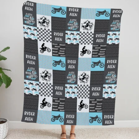 Personalized Motocross Blanket Gift for Baby - Motocross Baby Blanket