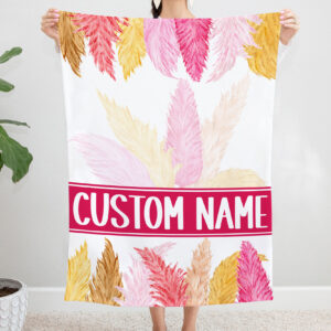 Personalized Flamingo Blanket Gift for Baby - Custom Flamingo Baby Blanket