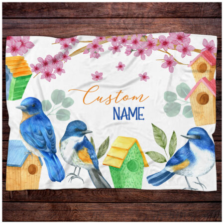 Personalized Bird Blanket Gift for Baby - Custom Bird Baby Blanket